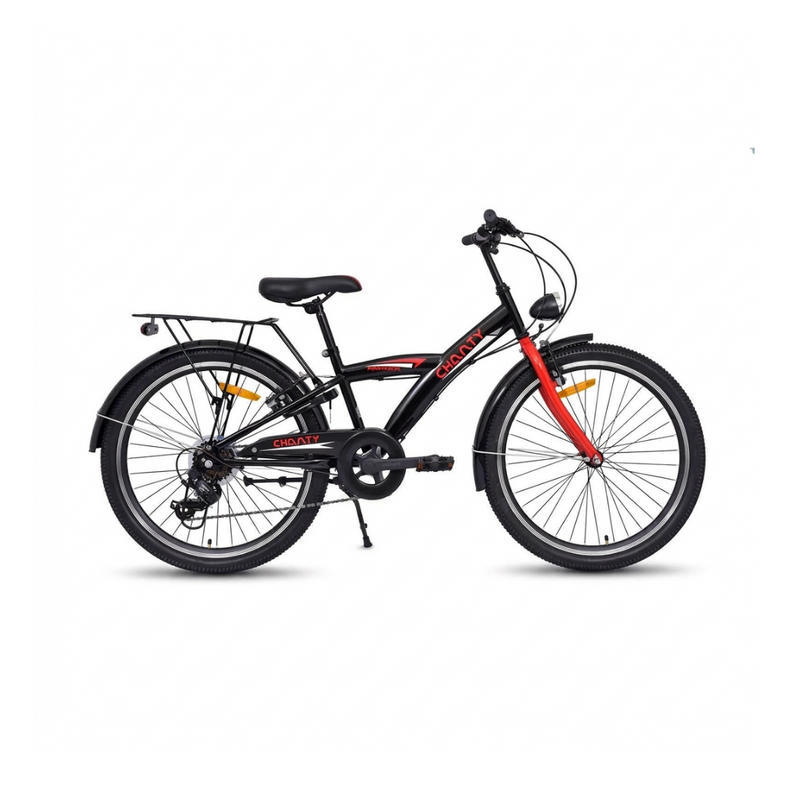 Chanty 24" Børnecykel – Dreng – Sort/Rød – 7 Gear