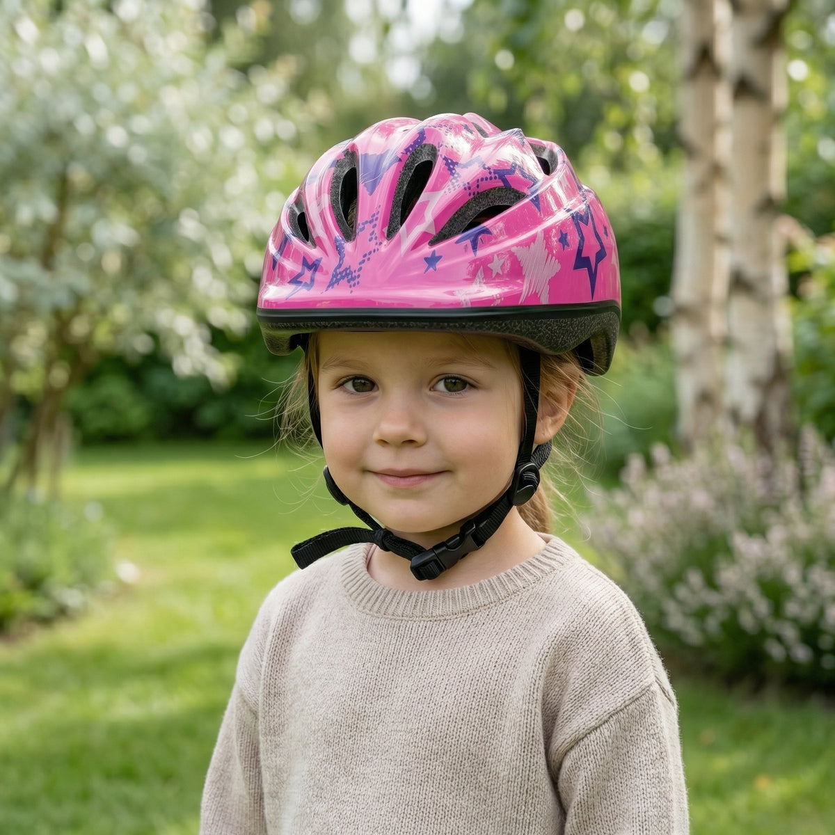 Chanty Børnehjelm– Pink Stjerner